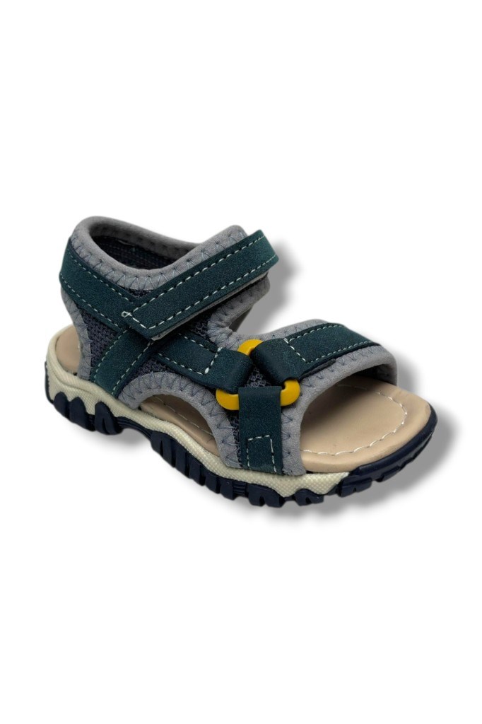 Arzen Bebe 226-26 Cırtlı Anatomik Erkek Çocuk Sandalet Petrol Gri 22-25