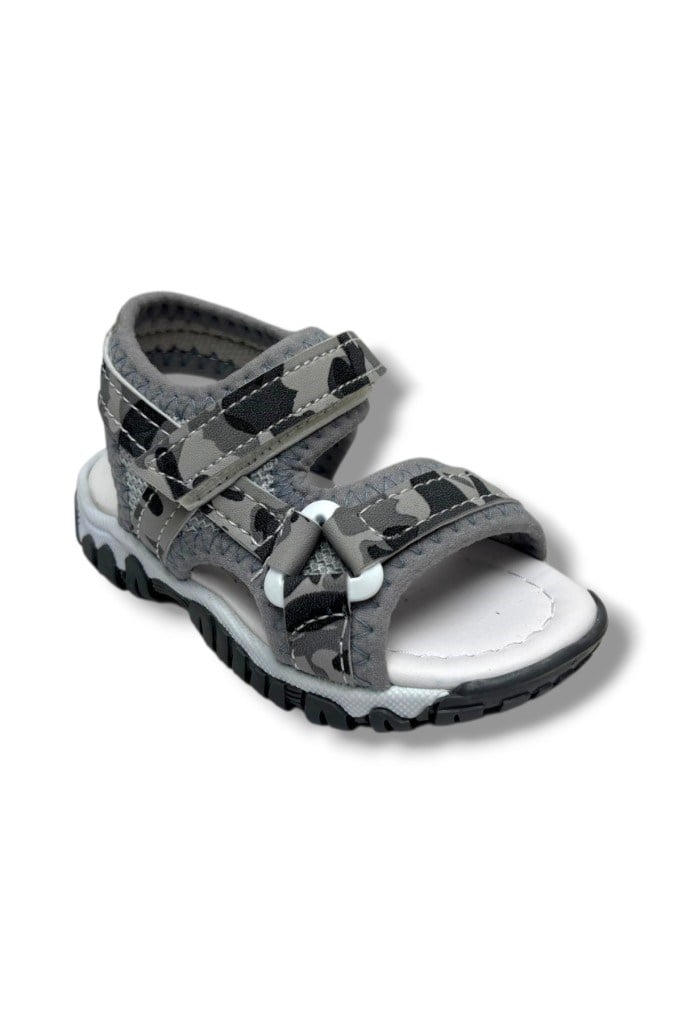 Arzen Bebe 227-26 Kamuflaj Desenli Cırtlı Anatomik Erkek Çocuk Sandalet  26-30