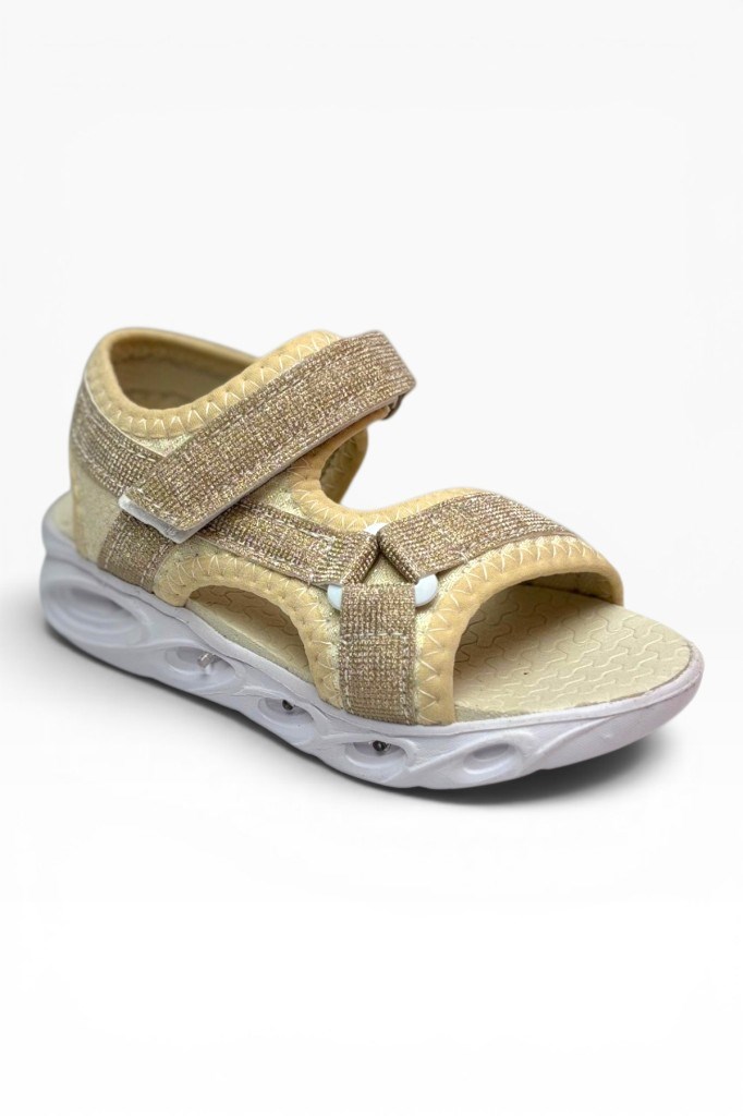 Arzen Bebe 229-26 Simli Işıklı Cırtlı Anatomik Kız Çocuk Sandalet 26-30