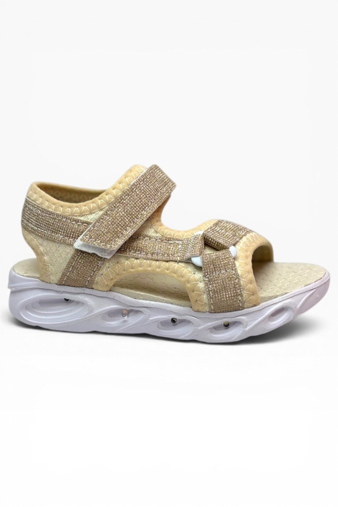 Arzen Bebe 229-26 Simli Işıklı Cırtlı Anatomik Kız Çocuk Sandalet 26-30