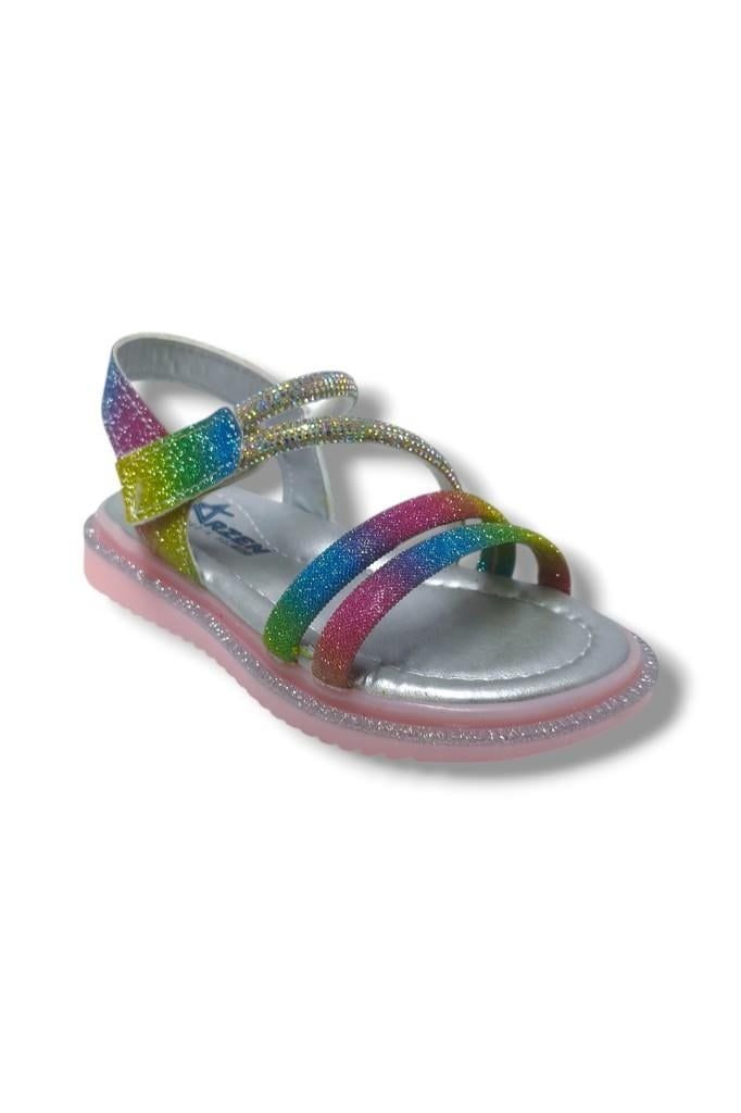 Arzen Bebe 231-25 Anatomik Simli Taşlı Cırtlı Kız Çocuk Sandalet 26-30