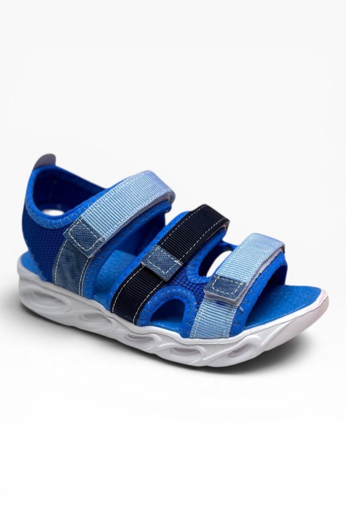 Arzen Bebe 231-26 3 Cırtlı Anatomik Çocuk Sandalet Mavi Lacivert Buz 31-35