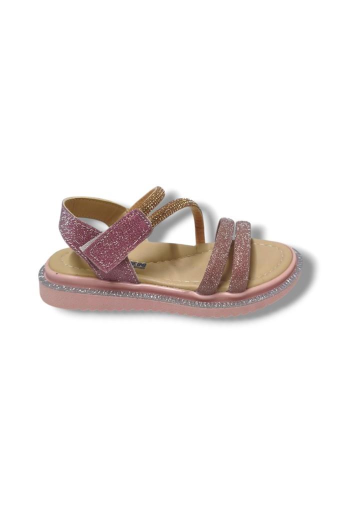 Arzen Bebe 241-25 Anatomik Simli Taşlı Cırtlı Kız Çocuk Sandalet 26-30