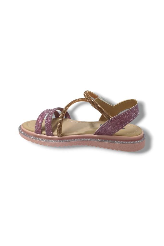 Arzen Bebe 241-25 Anatomik Simli Taşlı Cırtlı Kız Çocuk Sandalet 31-36