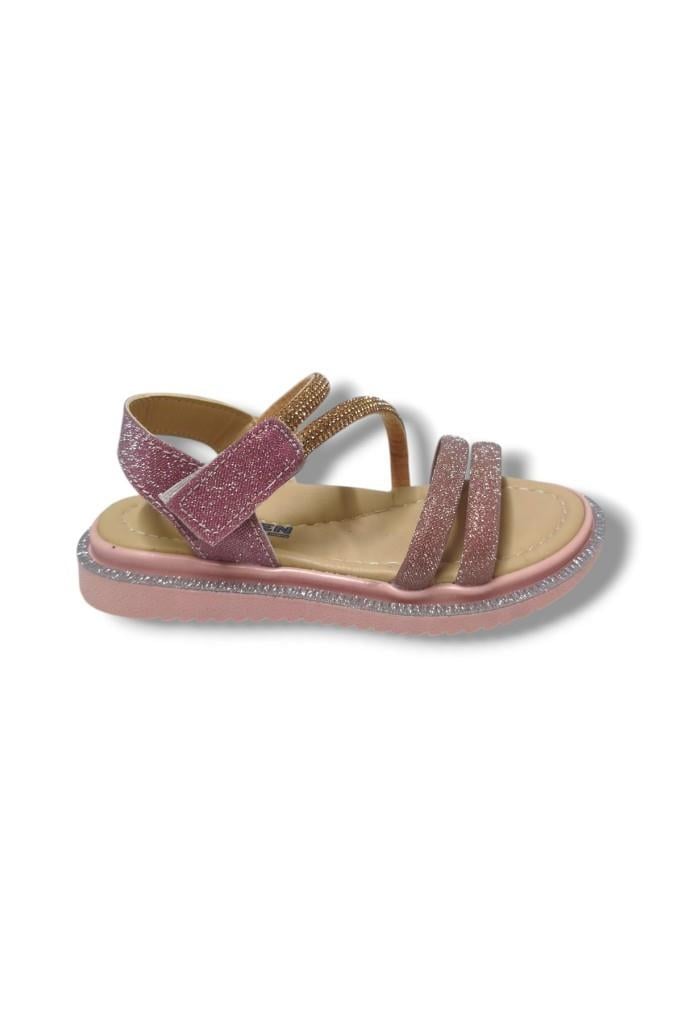 Arzen Bebe 241-25 Anatomik Simli Taşlı Cırtlı Kız Çocuk Sandalet 26-30