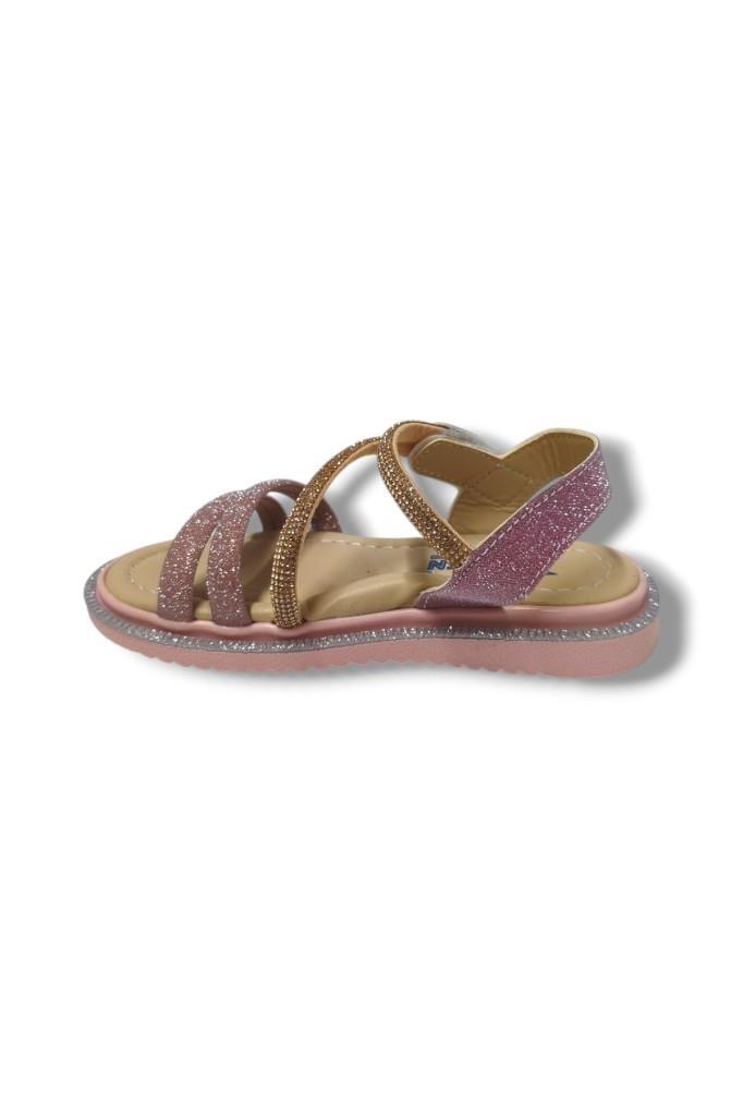 Arzen Bebe 241-25 Anatomik Simli Taşlı Cırtlı Kız Çocuk Sandalet 26-30