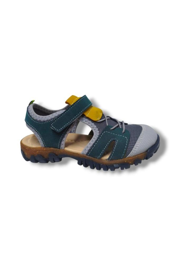 Arzen Bebe 351-25 Anatomik Cırtlı Erkek Çocuk Sandalet Yeşil Gri 31-36