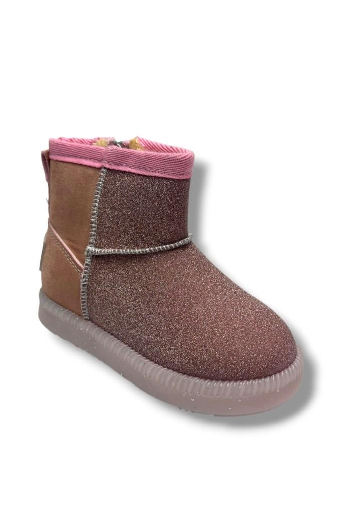 Arzen Bebe 630-26 Süet Simli Deri İçi Kürklü Işıklı Anatomik Kız Çocuk Bot 22-25