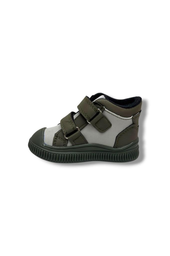 Arzen Bebe 650-26 Deri Sıcak Astar Anatomik Çift Cırtlı Çocuk Bot Haki Gri Oranj 22-25
