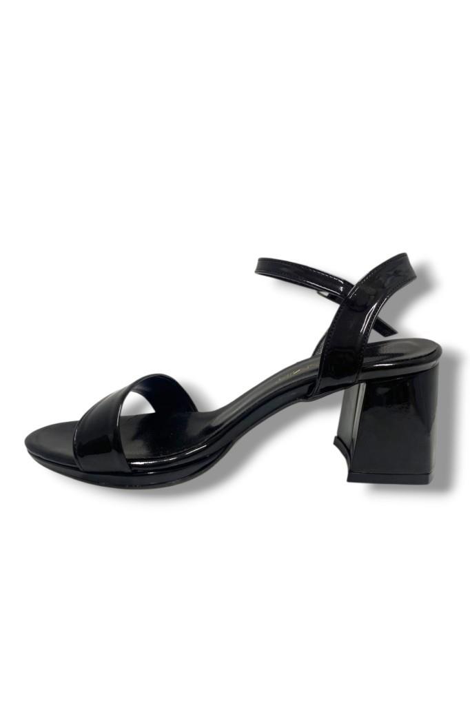 Aydemir 1441-25 Rugan Tek Bant Kalın Topuk Kadın Sandalet