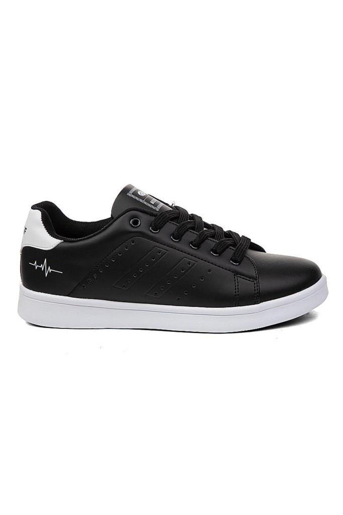 Best Of 041-25 Deri Anatomik Erkek Sneaker Siyah Beyaz