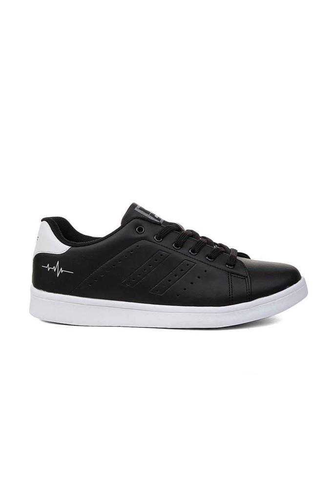 Best Of 041-26 Deri Anatomik Erkek Sneaker Siyah Beyaz