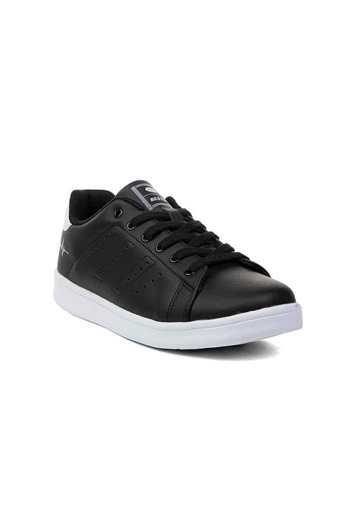 Best Of 041-26 Deri Anatomik Erkek Sneaker Siyah Beyaz