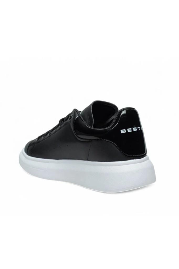 Best Of 150-26 Deri Anatomik Sneaker Siyah Beyaz 36-40