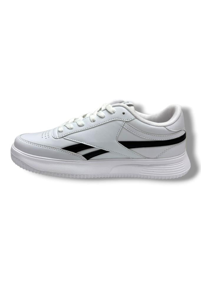 Best Of 2014-26 Cilt Deri Anatomik Bağcıklı Erkek Sneaker Beyaz Siyah