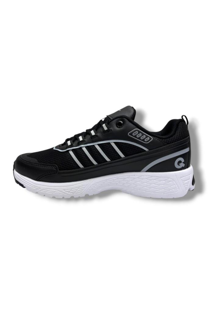 Best Of 2056-26 Anorak Deri Anatomik Erkek Sneaker Siyah Beyaz