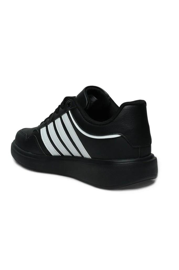 Best Of 2079-26 Cilt Deri Anatomik Erkek Sneaker Siyah Beyaz Siyah