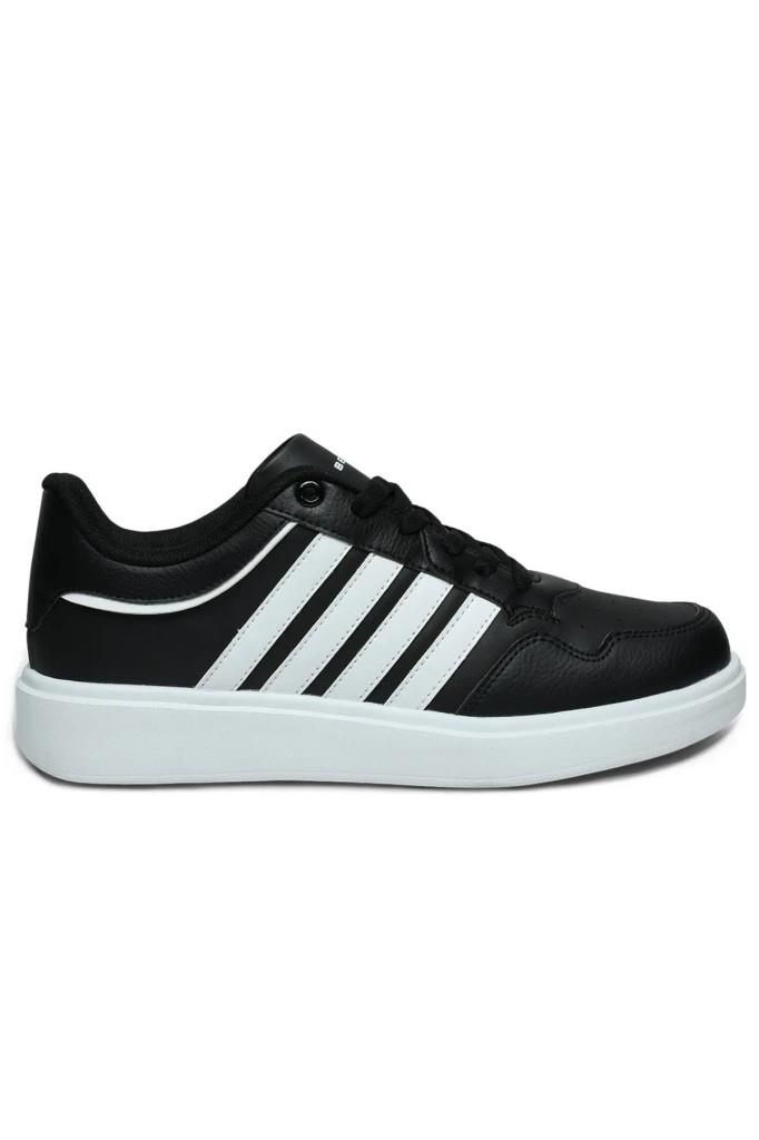 Best Of 2079-26 Cilt Deri Anatomik Erkek Sneaker Siyah Beyaz
