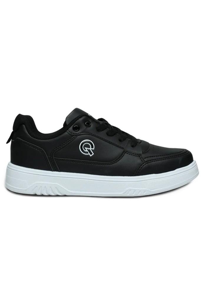Best Of 2081-26 Cilt Deri Anatomik Bağcıklı Sneaker Siyah Beyaz 36-40