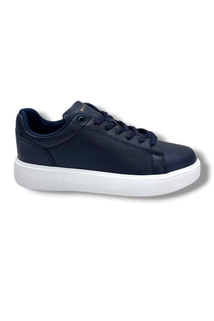 Best Of 2083-26 Baskı Deri Anatomik Erkek Sneaker Lacivert Beyaz