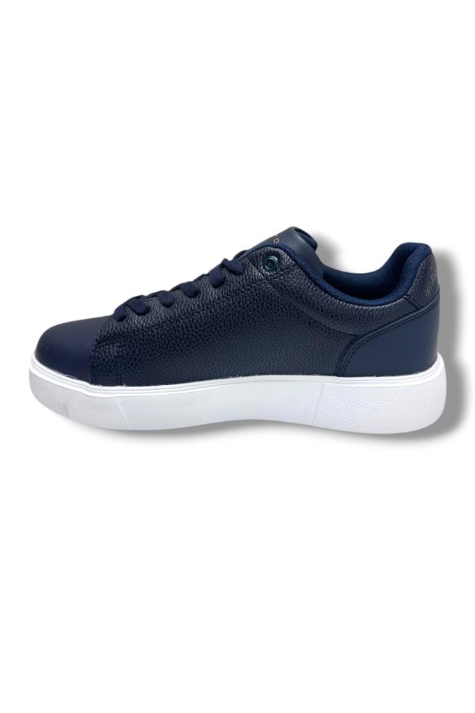 Best Of 2083-26 Baskı Deri Anatomik Erkek Sneaker Lacivert Beyaz