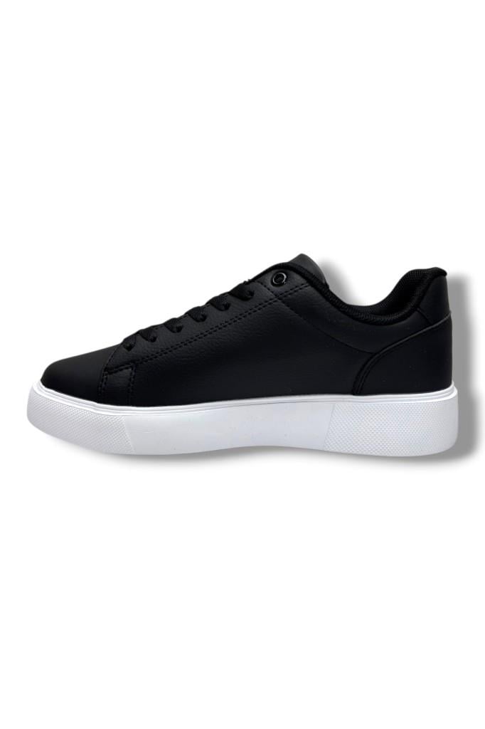 Best Of 2083-26 Baskı Deri Anatomik Erkek Sneaker Siyah Beyaz