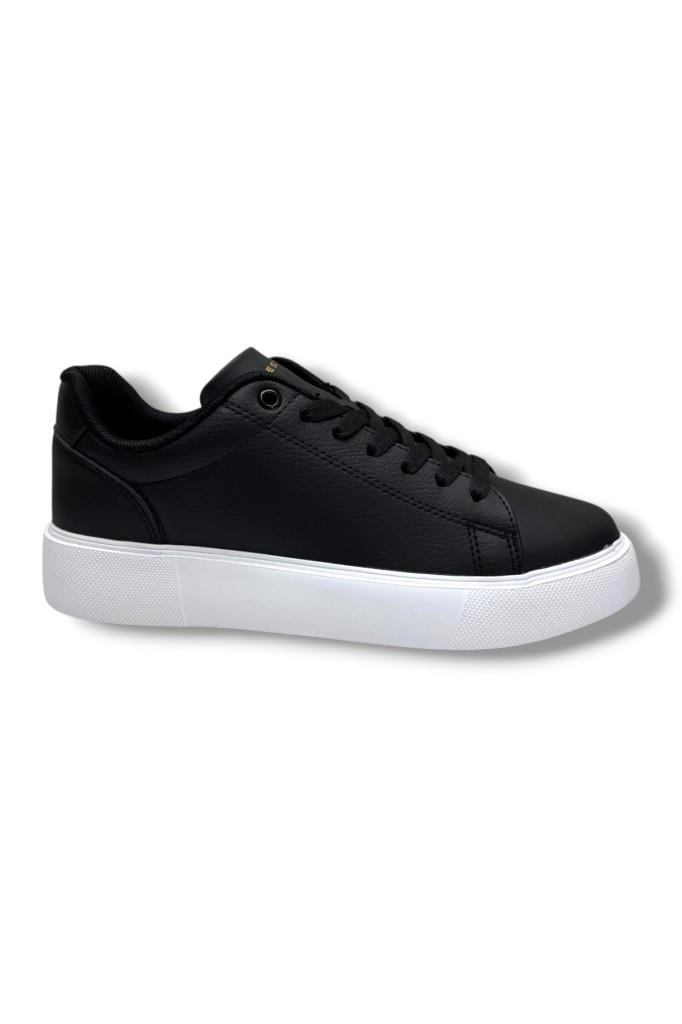 Best Of 2083-26 Baskı Deri Anatomik Erkek Sneaker Siyah Beyaz
