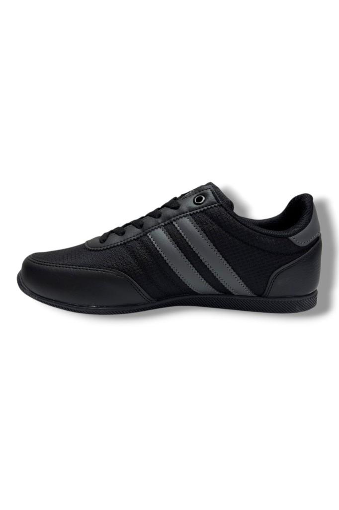Best Of 2086-26 Cilt Deri Anatomik Erkek Sneaker Siyah Füme