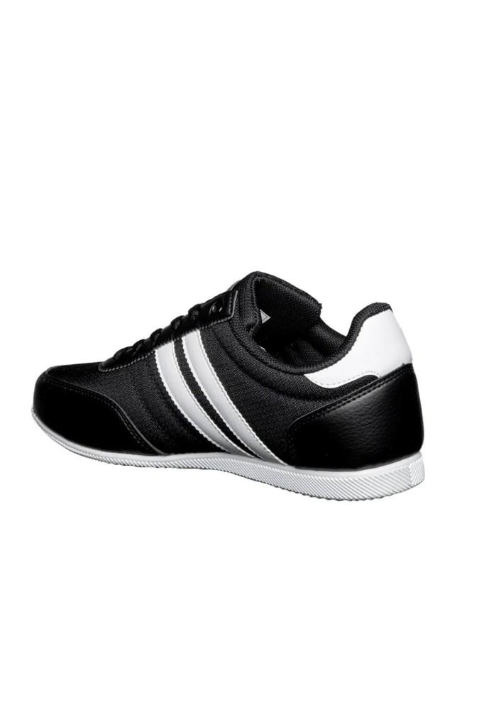 Best Of 2086-26 Cilt Deri Anatomik Erkek Sneaker Siyah Beyaz