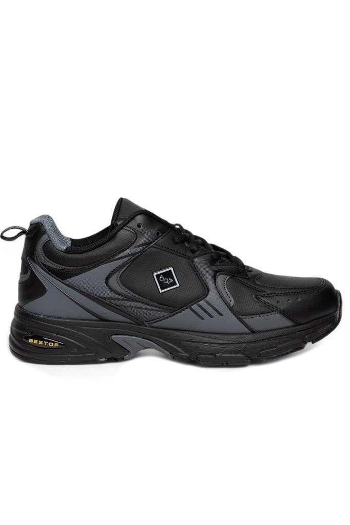 Best Of 522-24 Deri Erkek Sneaker Siyah Füme