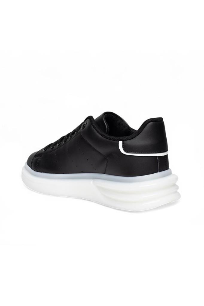 Best Of 628-25 Deri Anatomik Erkek Sneaker Siyah Beyaz