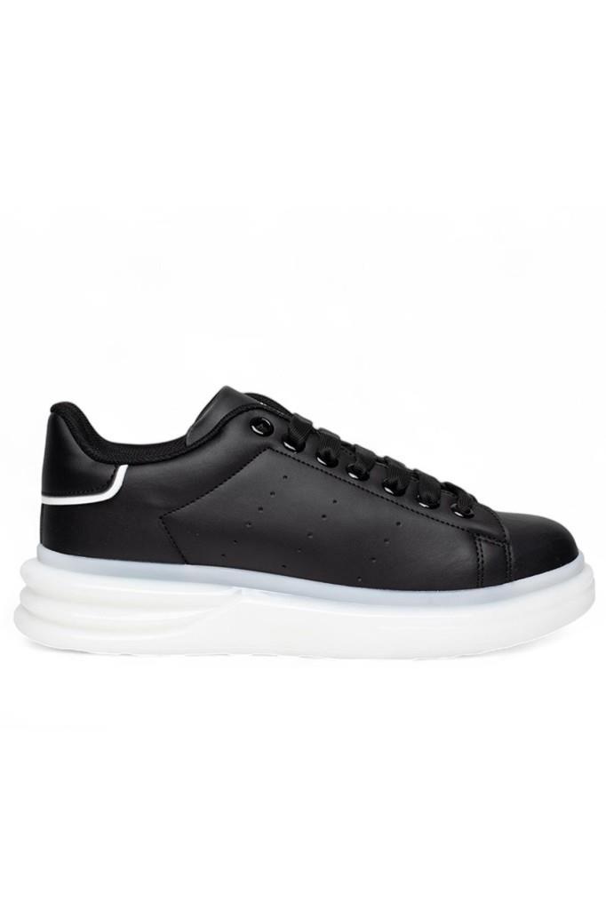 Best Of 628-25 Deri Anatomik Erkek Sneaker Siyah Beyaz