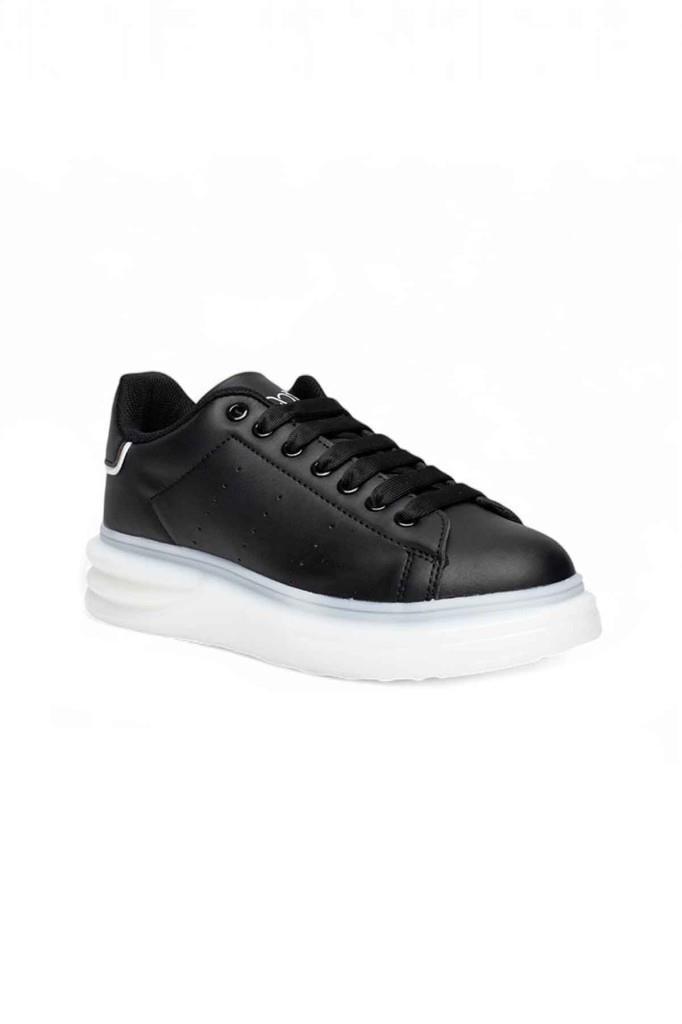 Best Of 628-25 Deri Anatomik Sneaker Siyah Beyaz 36-40