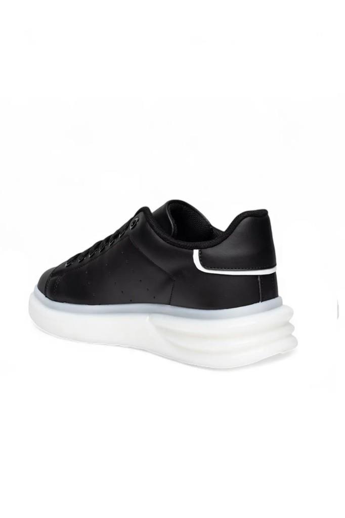 Best Of 628-26 Cilt Deri Anatomik Erkek Sneaker Siyah Beyaz