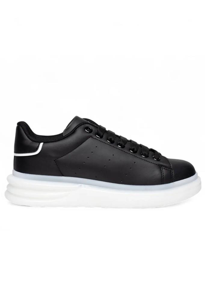 Best Of 628-26 Cilt Deri Anatomik Erkek Sneaker Siyah Beyaz