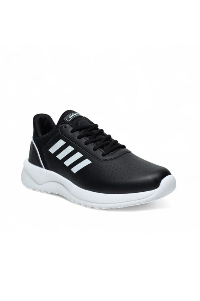 Best Of B100-26 Deri Anatomik Sneaker Siyah Beyaz 36-40