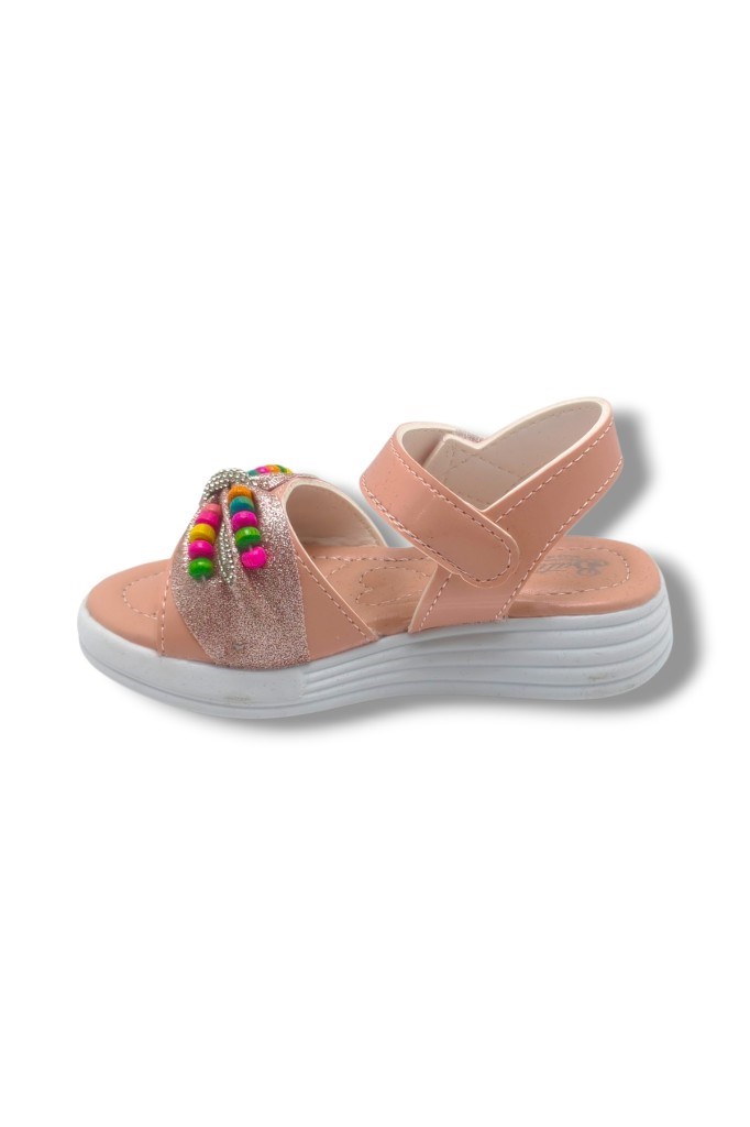 Butiqe 1810-26 Simli Renkli Boncuk Taşli Anatomik Kız Çocuk Sandalet 26-30