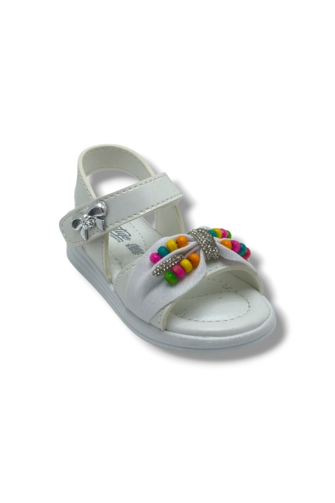 Butiqe 1810-26 Simli Renkli Boncuk Taşli Anatomik Kız Çocuk Sandalet 22-25