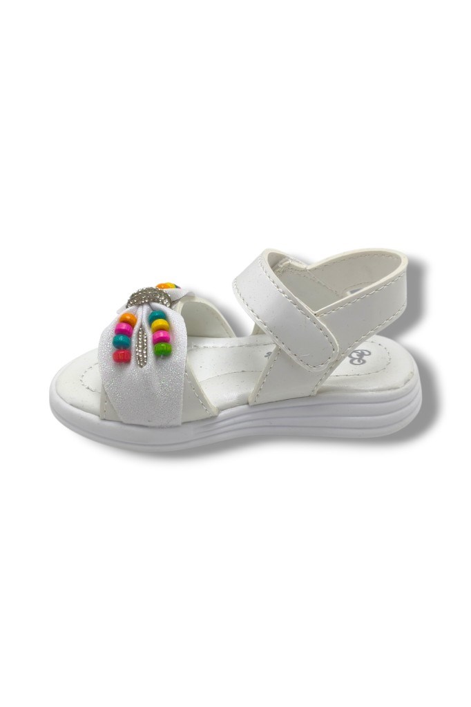 Butiqe 1810-26 Simli Renkli Boncuk Taşli Anatomik Kız Çocuk Sandalet 22-25