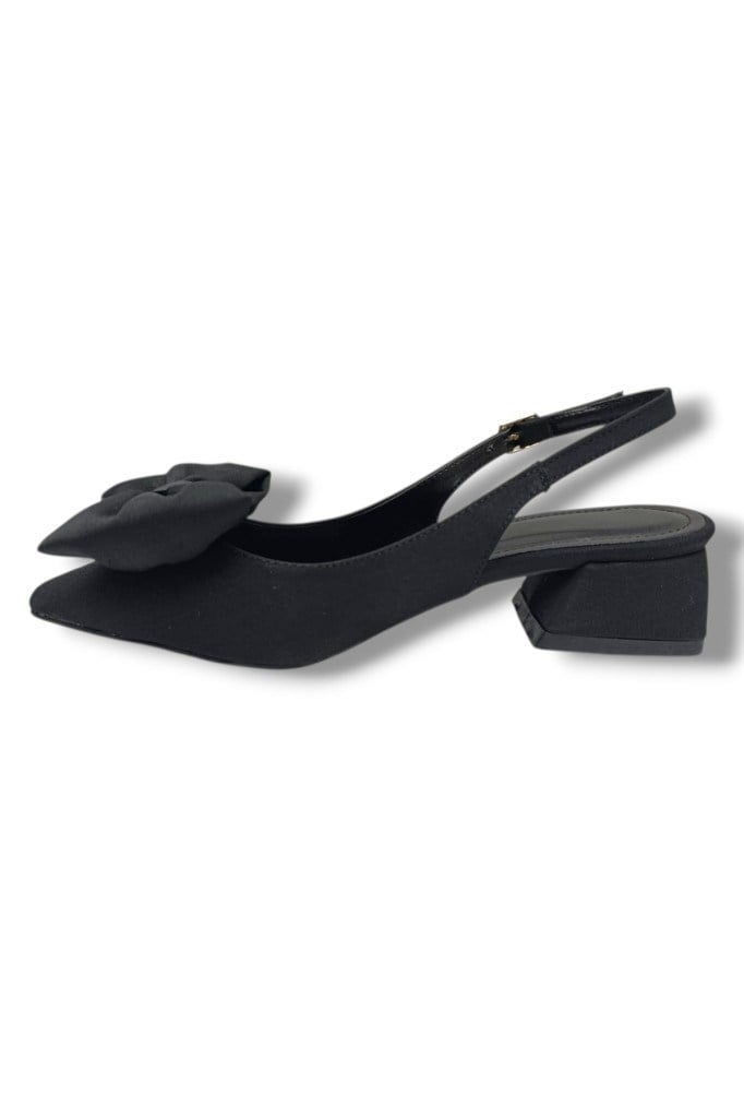 C-Shoes 151-26 Saten Papyonlu Tokalı Arkası Açık Kadın Ayakkabı