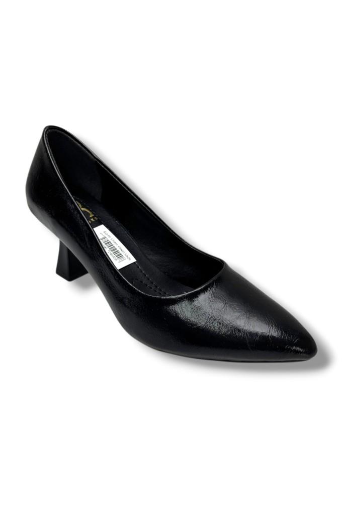 C-Shoes 249-26 Kırışık Rugan Deri Orta Boy Topuklu Kadın Stiletto