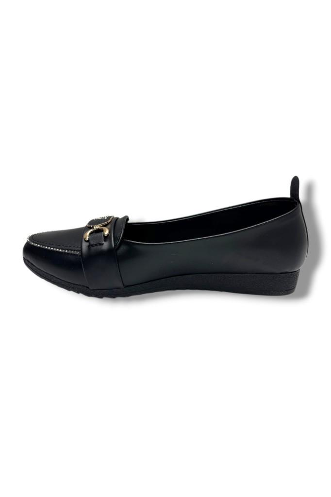 C-Shoes 3008-26 Cilt Taşlı V Toka Anatomik Kadın Babet