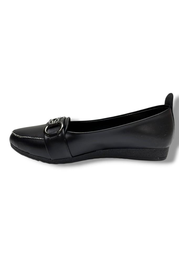 C-Shoes 3060-26 Cilt Deri Taşlı Toka Kadın Ayakkabı