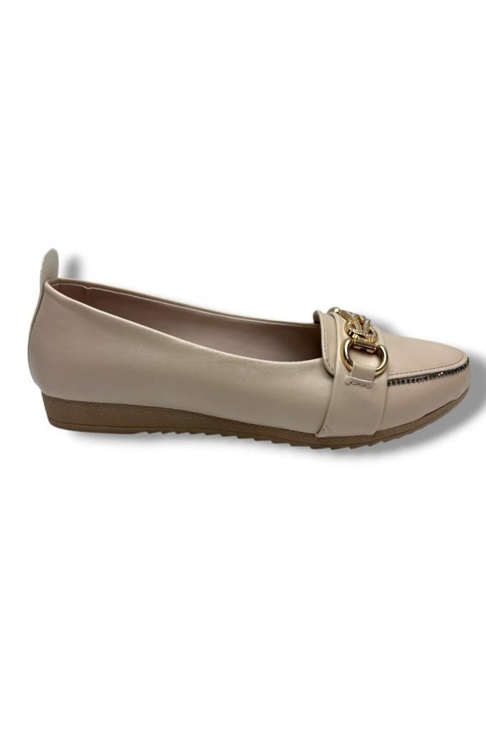 C-Shoes 3060-26 Cilt Deri Taşlı Toka Kadın Ayakkabı