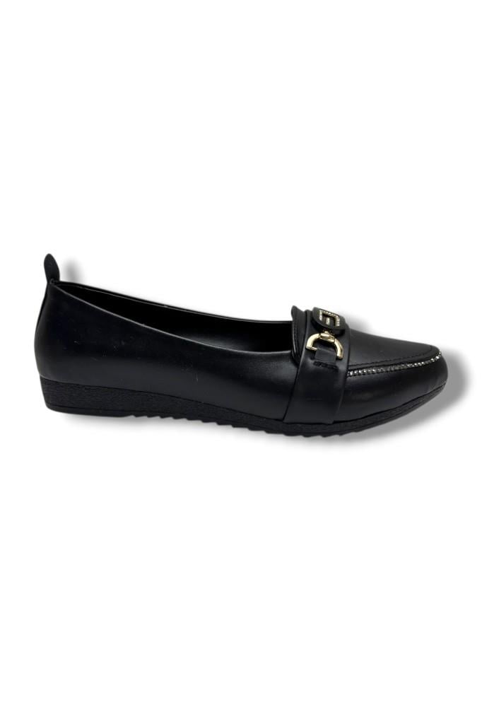 C-Shoes 3077-26 Cilt Taşlı Elips Toka Anatomik Kadın Babet