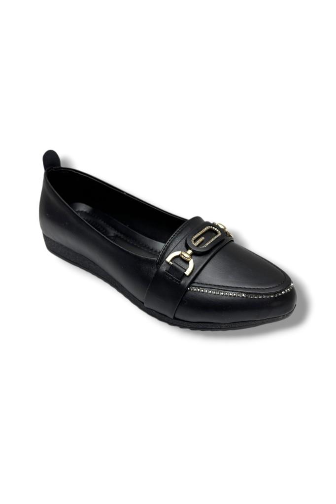 C-Shoes 3077-26 Cilt Taşlı Elips Toka Anatomik Kadın Babet