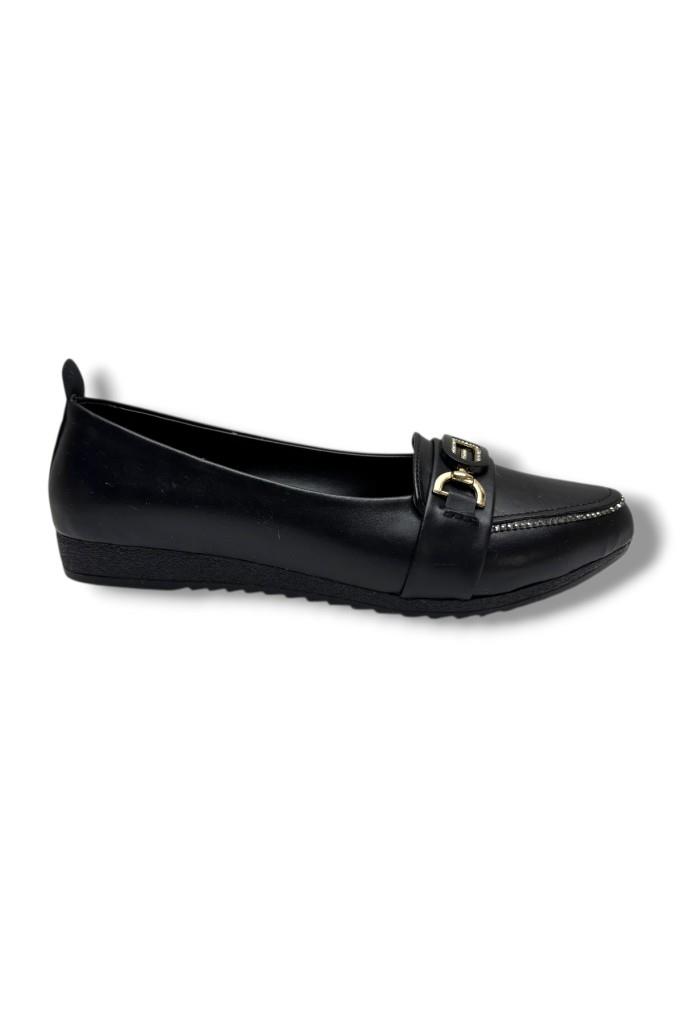 C-Shoes 3077-26 Cilt Taşlı Elips Toka Anatomik Kadın Babet