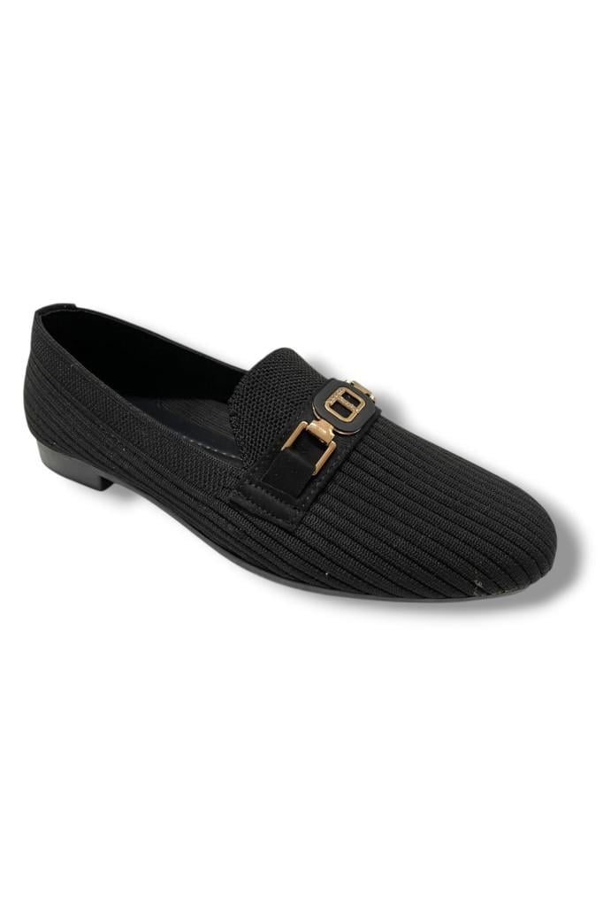 C-Shoes 3106-25 Triko T Taşlı Toka Kadın Babet