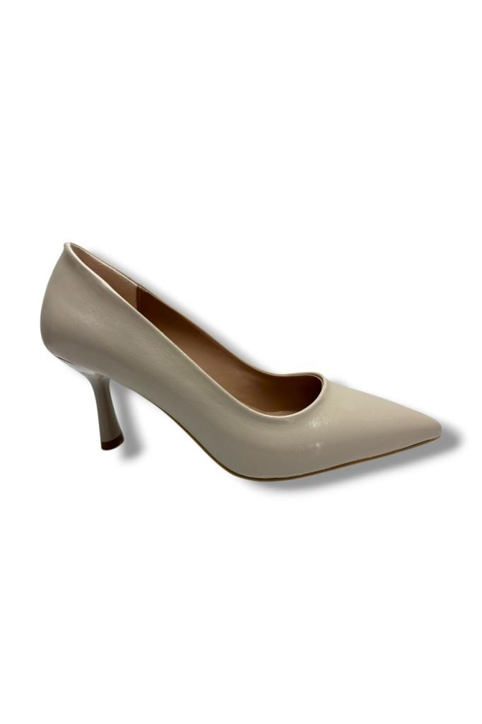 C-Shoes 3149-26 Kırışık Rugan Deri Orta Boy İnce Topuk Kadın Stiletto