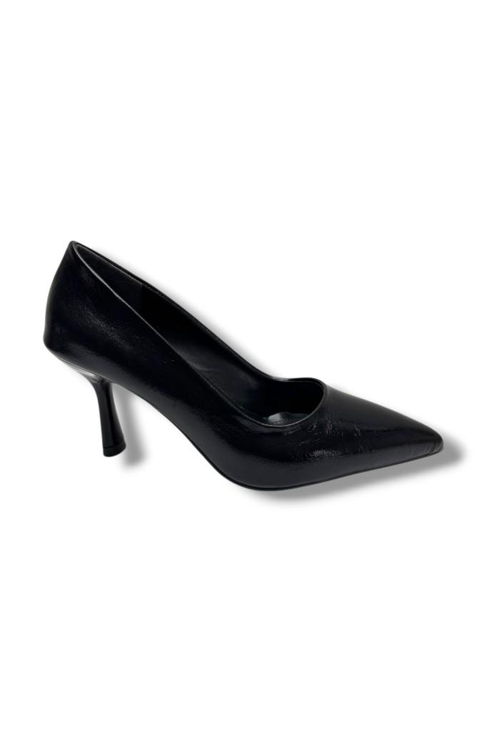 C-Shoes 3149-26 Kırışık Rugan Deri Orta Boy İnce Topuk Kadın Stiletto